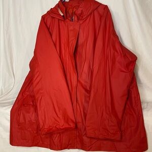 Women's Red Hooded rain Jacket